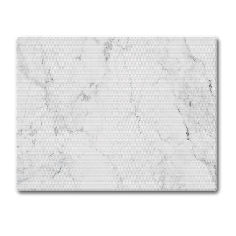 Counterart Glass Cutting Board Counter Saver 10" x 8" White Marble